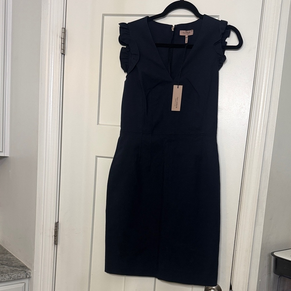 Rebecca Taylor Black Ruffle Sleeve Mini Dress